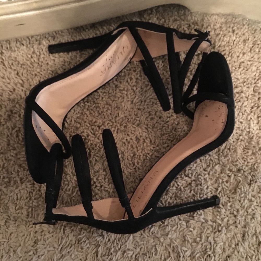 Black strappy heels